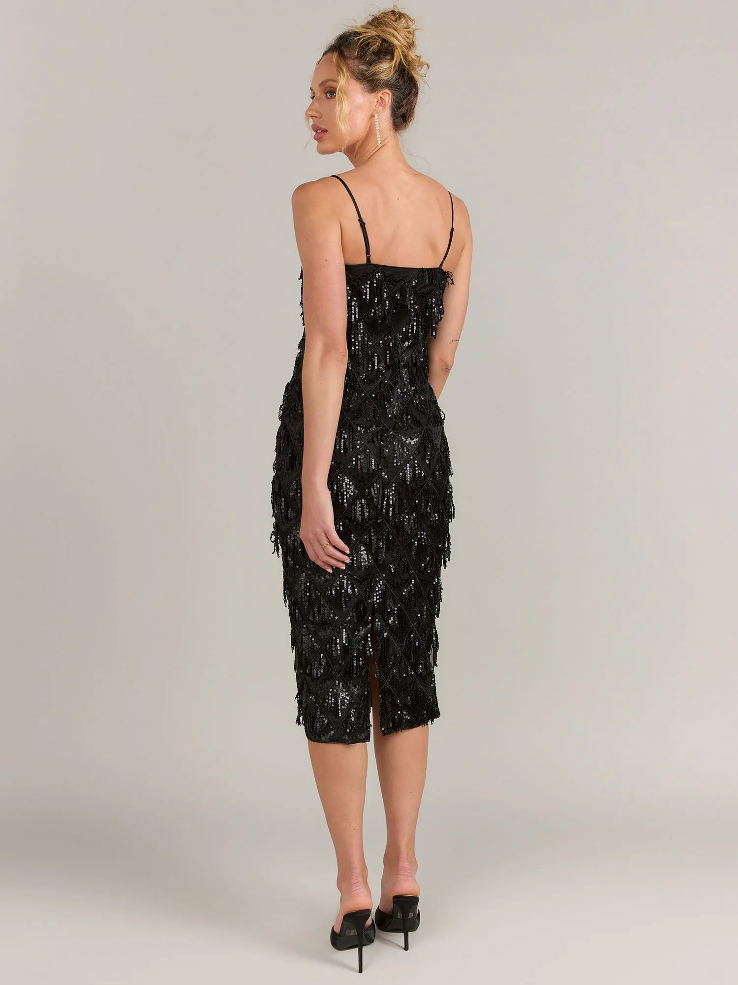 Endless Rose Diagonal Sequin Fringe Slip Dress - Brands We Love