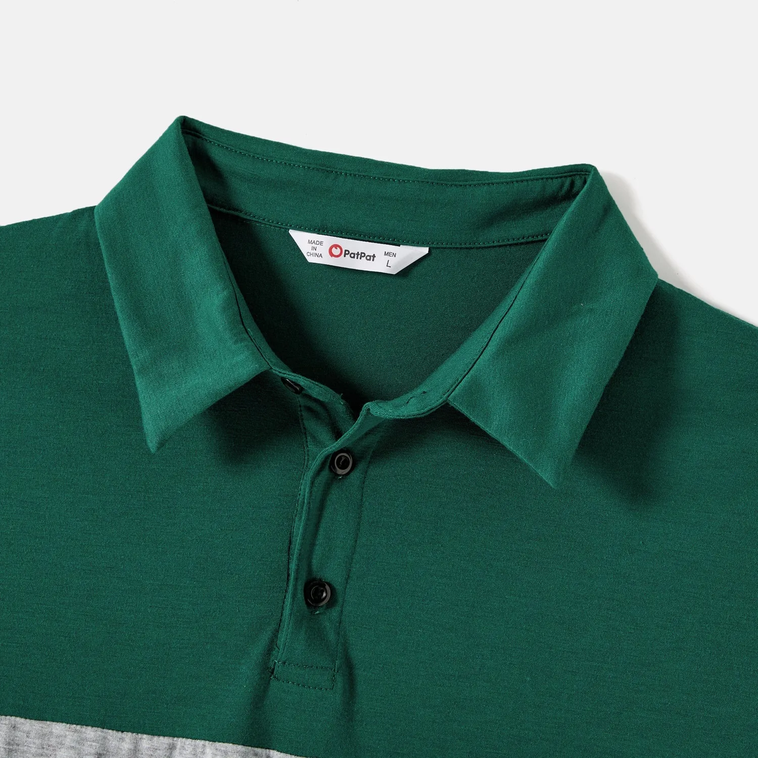 Family Matching Green Lace Spliced Dresses and Short-sleeve Colorblock Polo Shirts Sets
