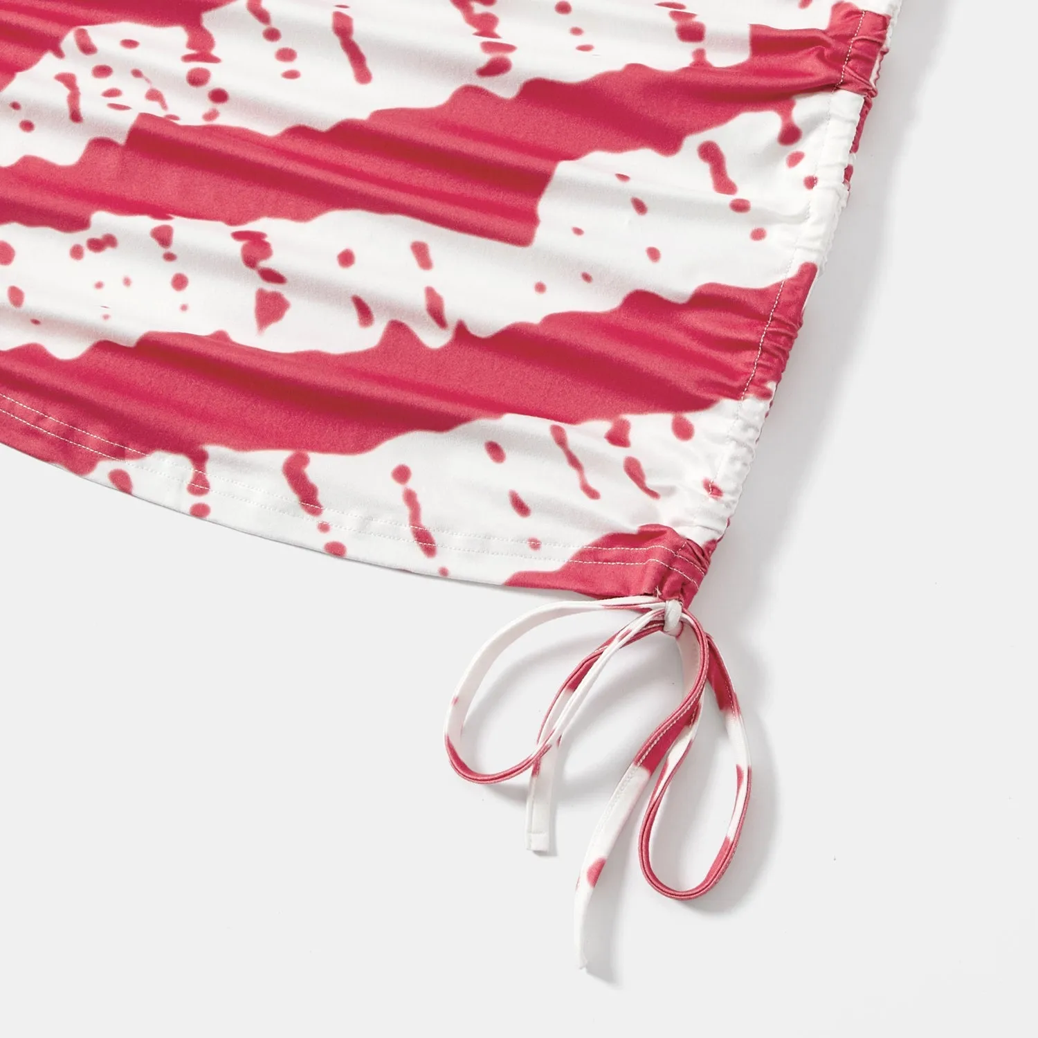 Family Matching Outfits Independence Day Drawstring Short-Sleeve Bodycon and T-Shirts