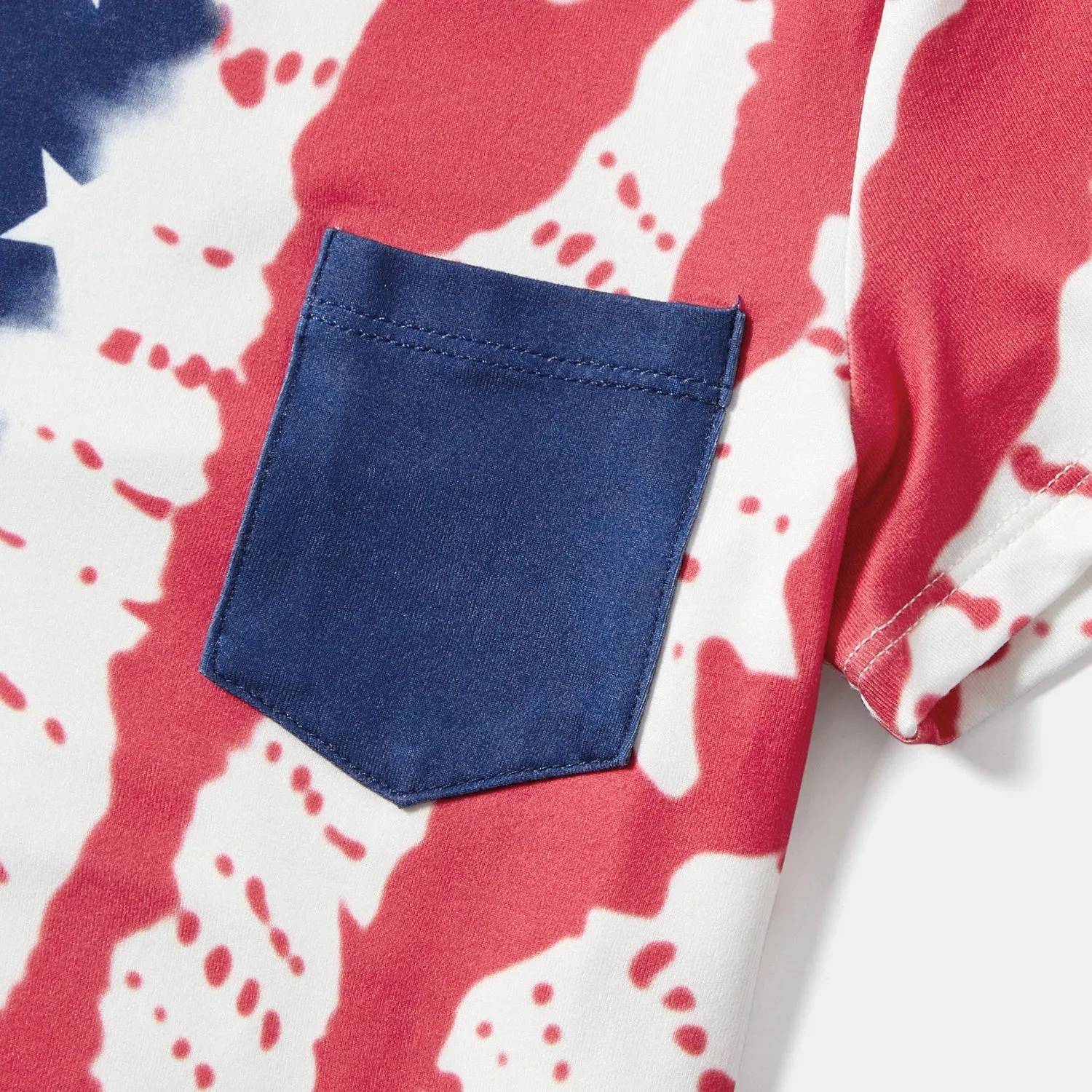 Family Matching Outfits Independence Day Drawstring Short-Sleeve Bodycon and T-Shirts