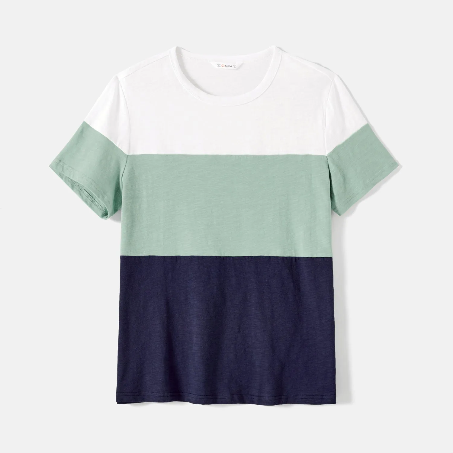 Family Matching Solid Cotton Button Front Drawstring Tank Dresses and Short-sleeve Colorblock T-shirts Sets