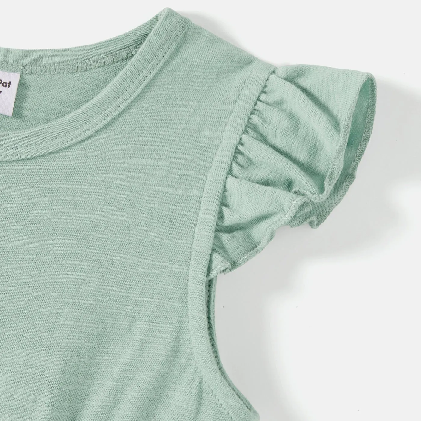 Family Matching Solid Cotton Button Front Drawstring Tank Dresses and Short-sleeve Colorblock T-shirts Sets
