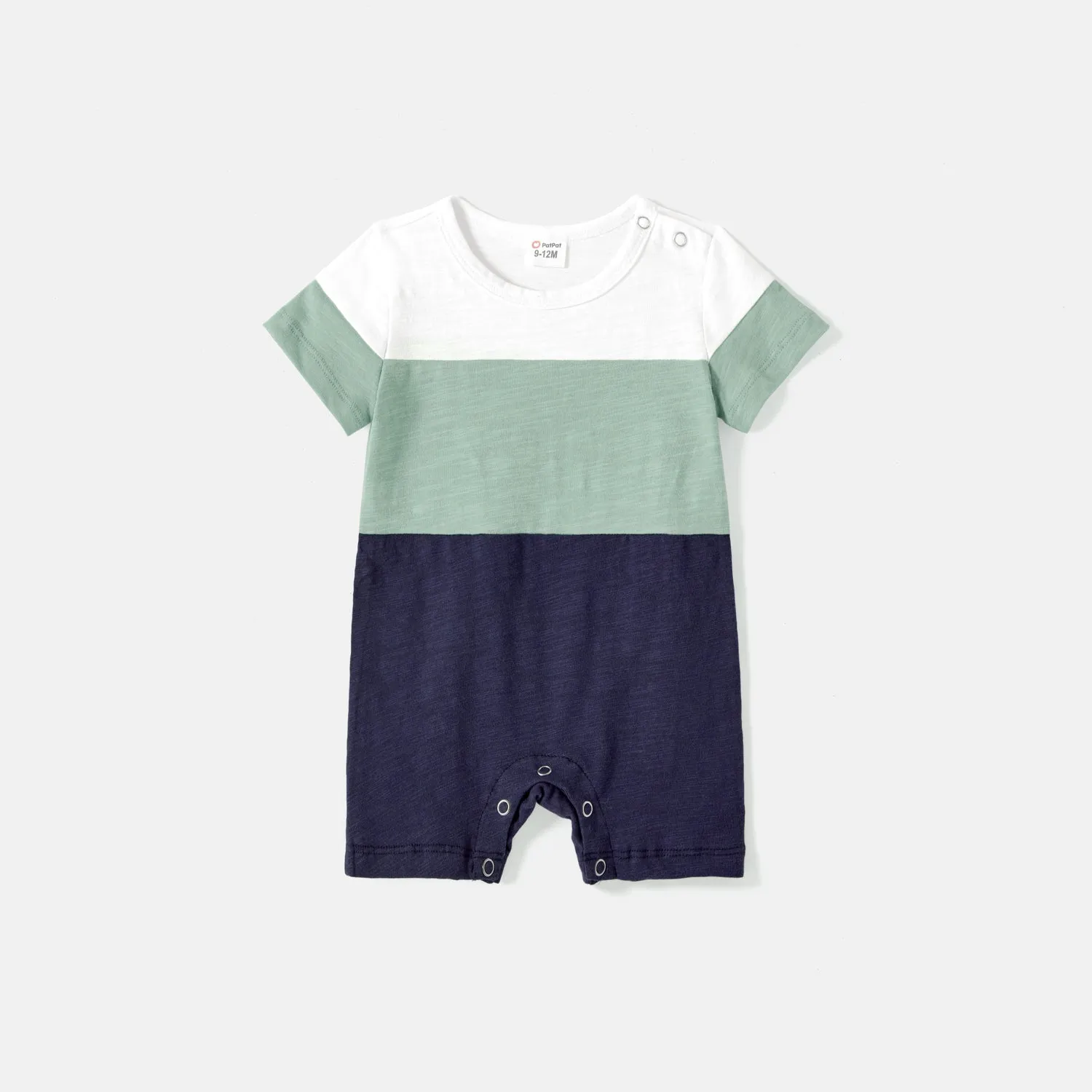 Family Matching Solid Cotton Button Front Drawstring Tank Dresses and Short-sleeve Colorblock T-shirts Sets