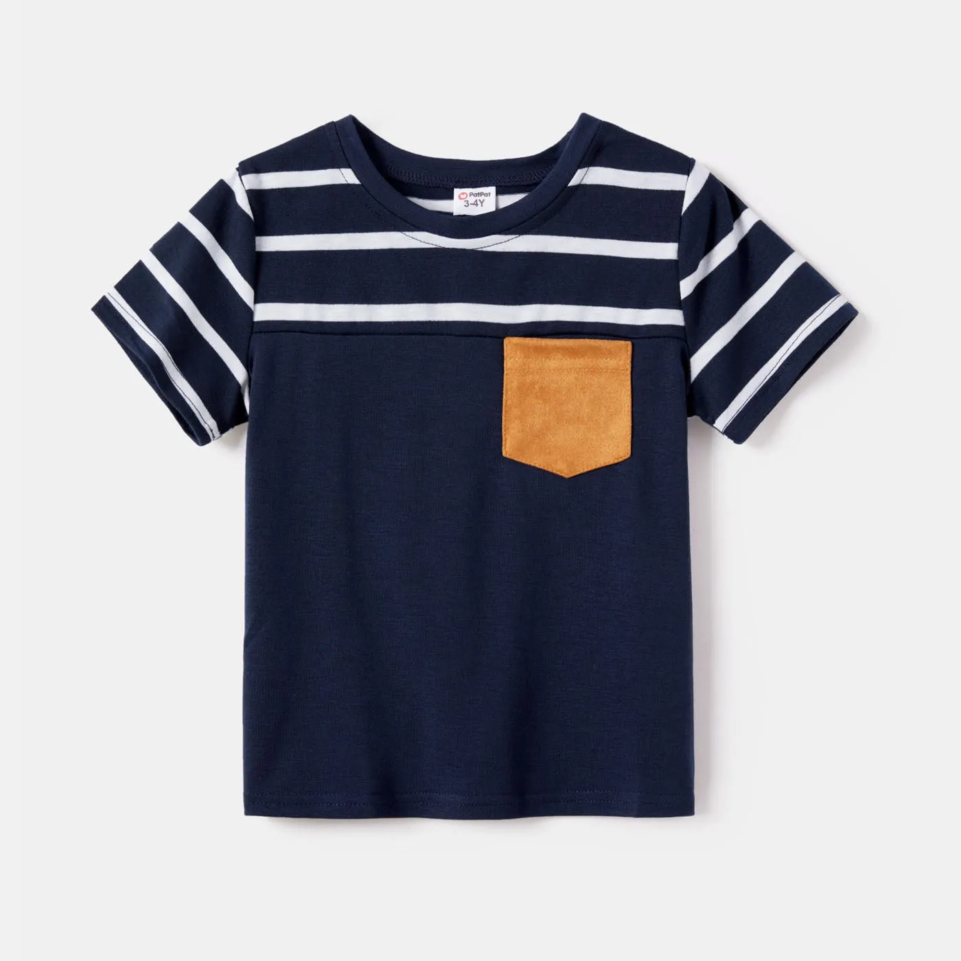 Family Matching Striped Spliced Dresses and Short-sleeve T-shirts Sets