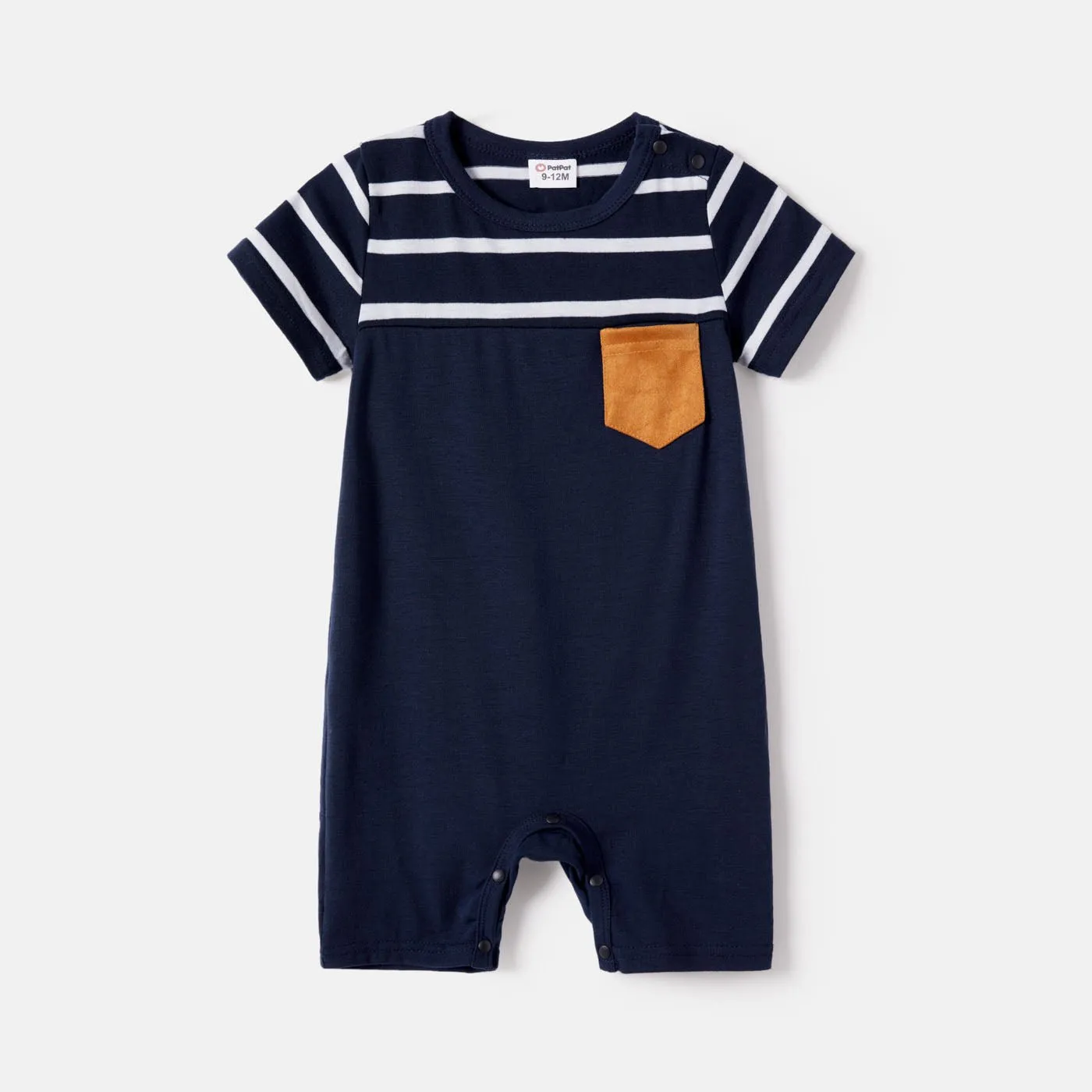 Family Matching Striped Spliced Dresses and Short-sleeve T-shirts Sets
