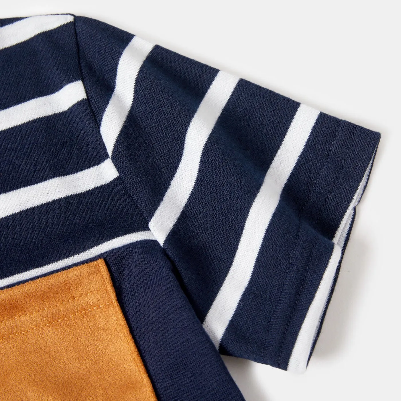 Family Matching Striped Spliced Dresses and Short-sleeve T-shirts Sets