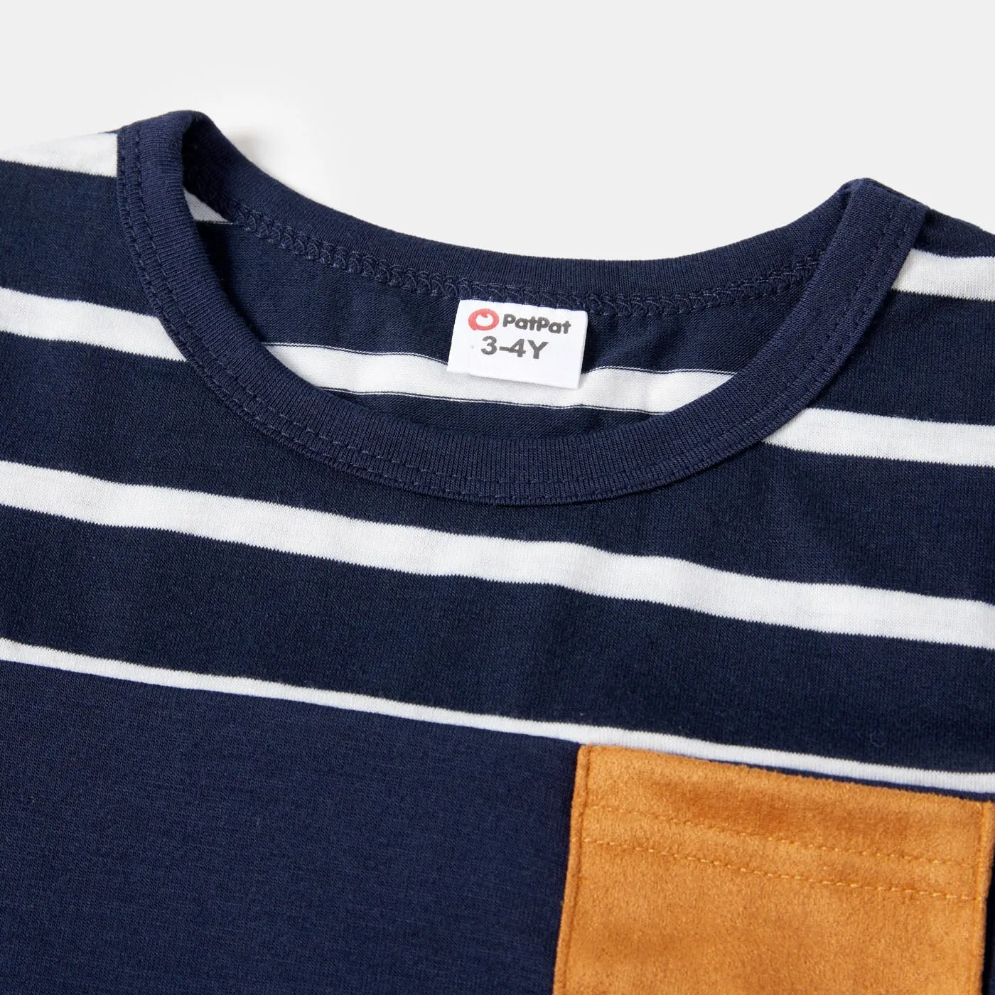 Family Matching Striped Spliced Dresses and Short-sleeve T-shirts Sets