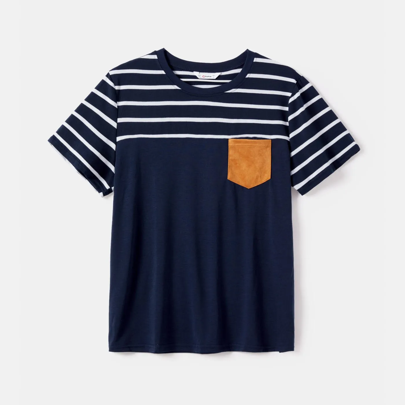 Family Matching Striped Spliced Dresses and Short-sleeve T-shirts Sets