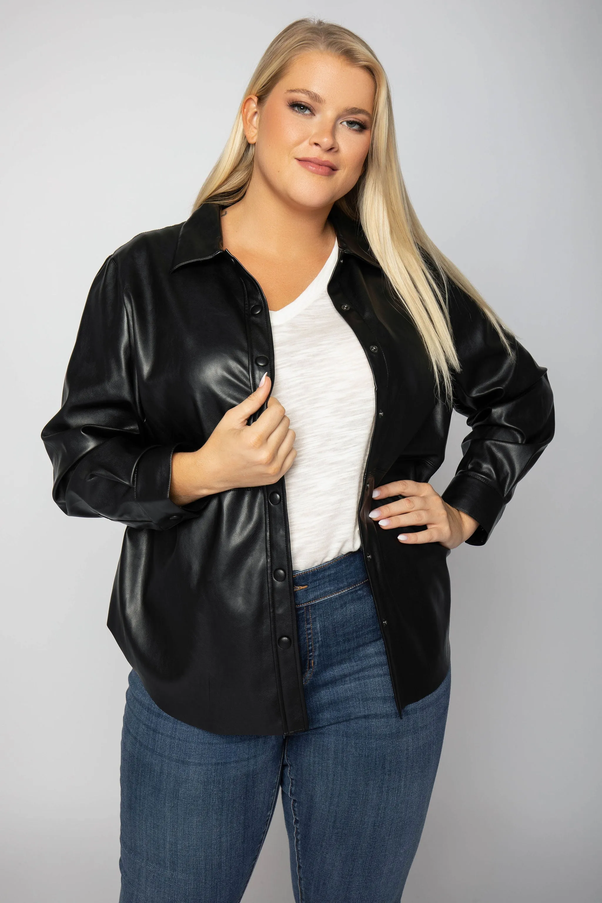 FAUX LEATHER SHIRT