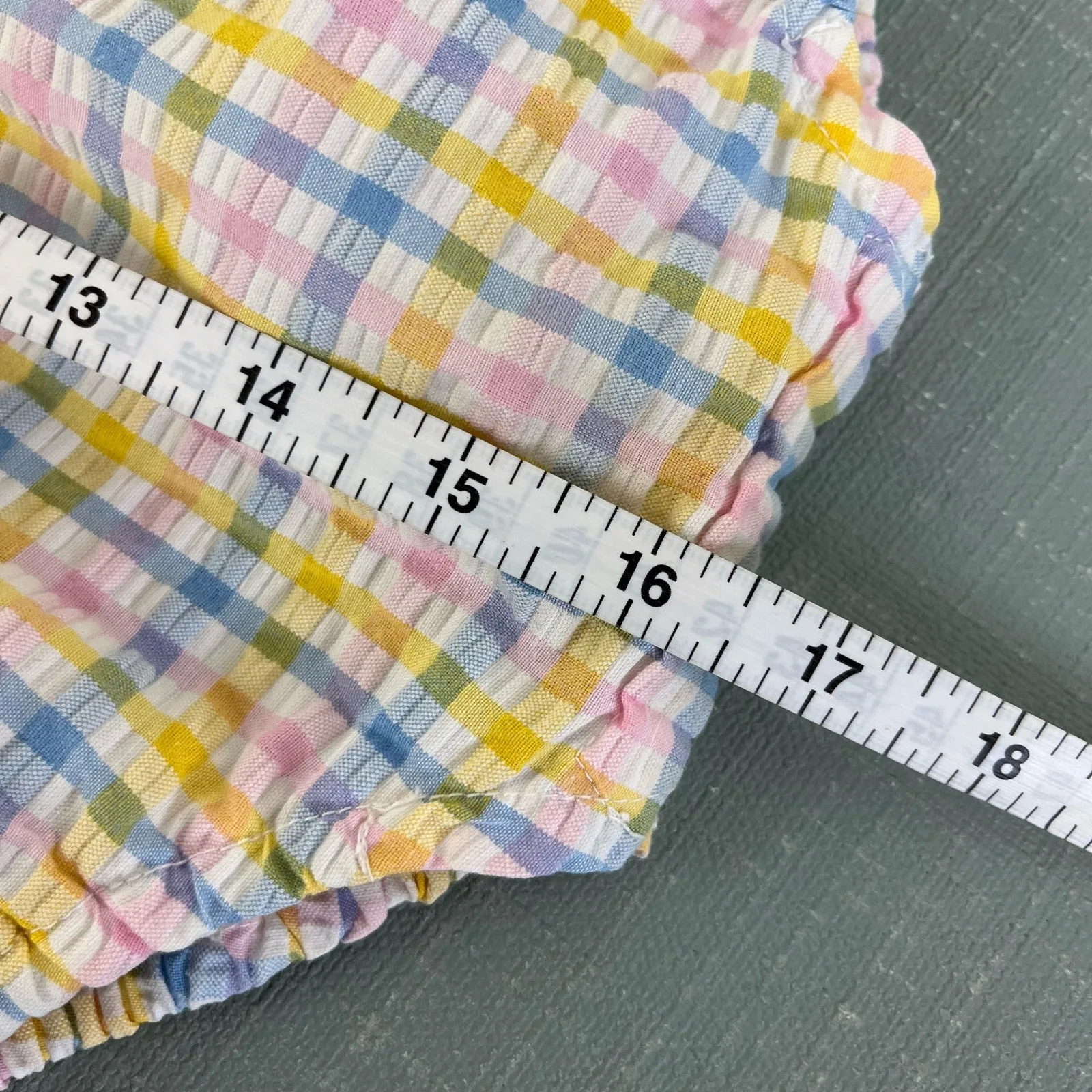 Florence Eiseman Pastel Seersucker Plaid Bubble Romper Medium