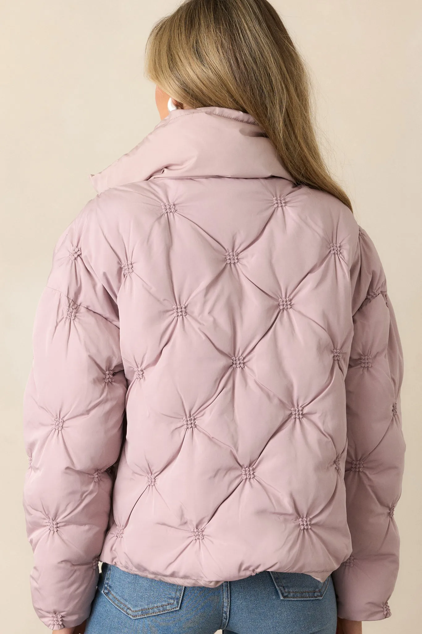 Forever Mine Mauve Mist Tufted Puffer Jacket