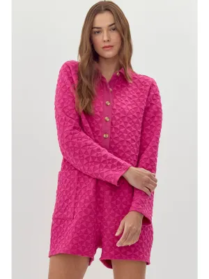 Fuchsia Textured Romper