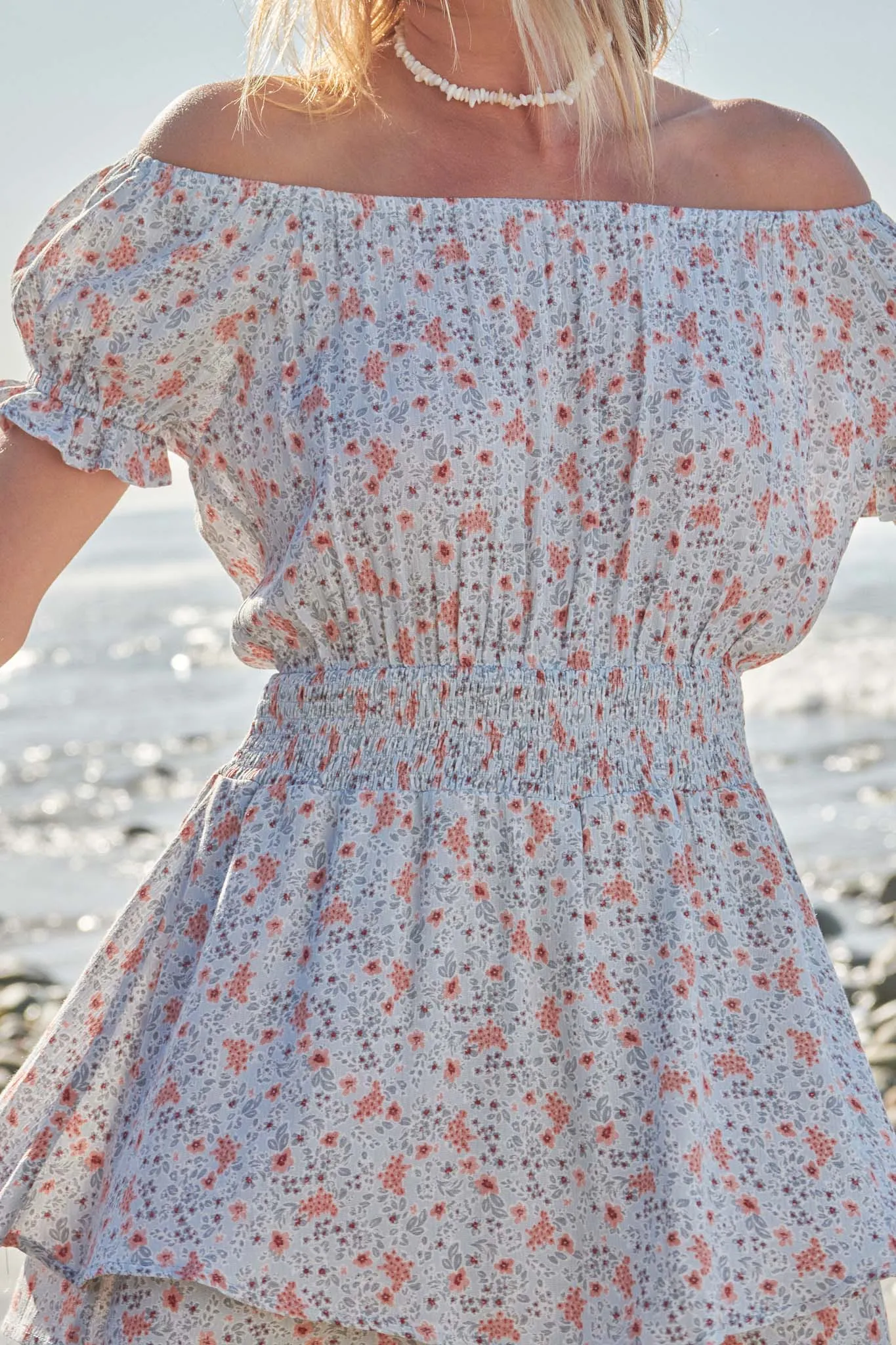 Glowing Up Floral Off Shoulder Skort Romper