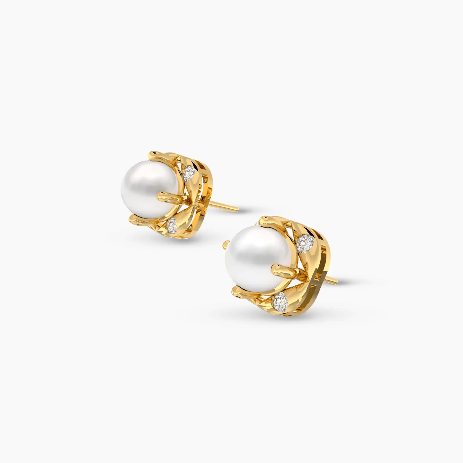 Golden Glow Pearls with Diamonds