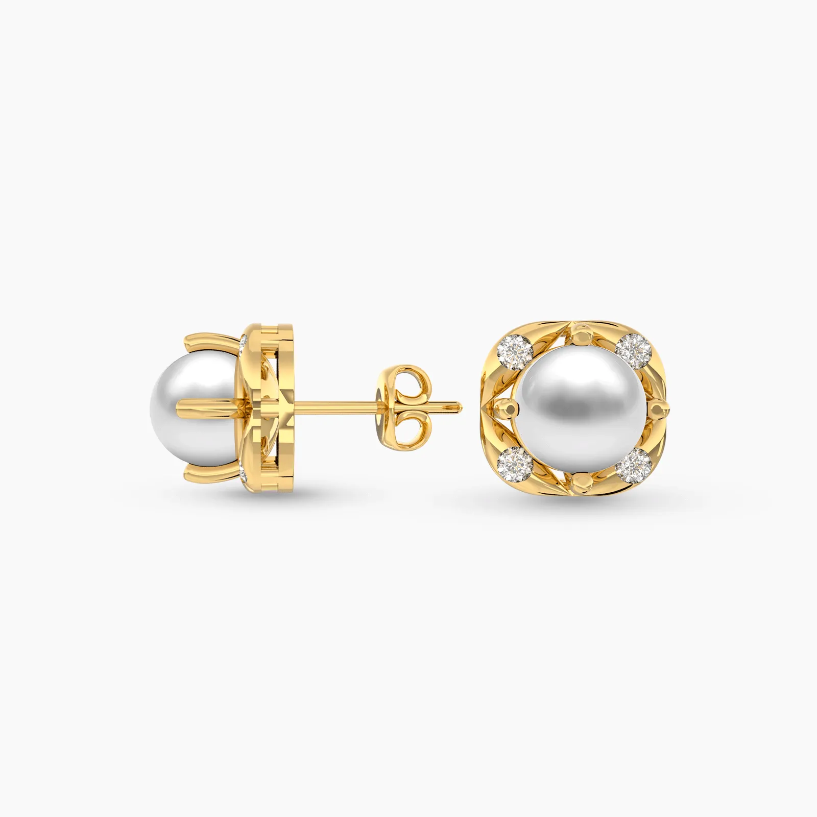 Golden Glow Pearls with Diamonds