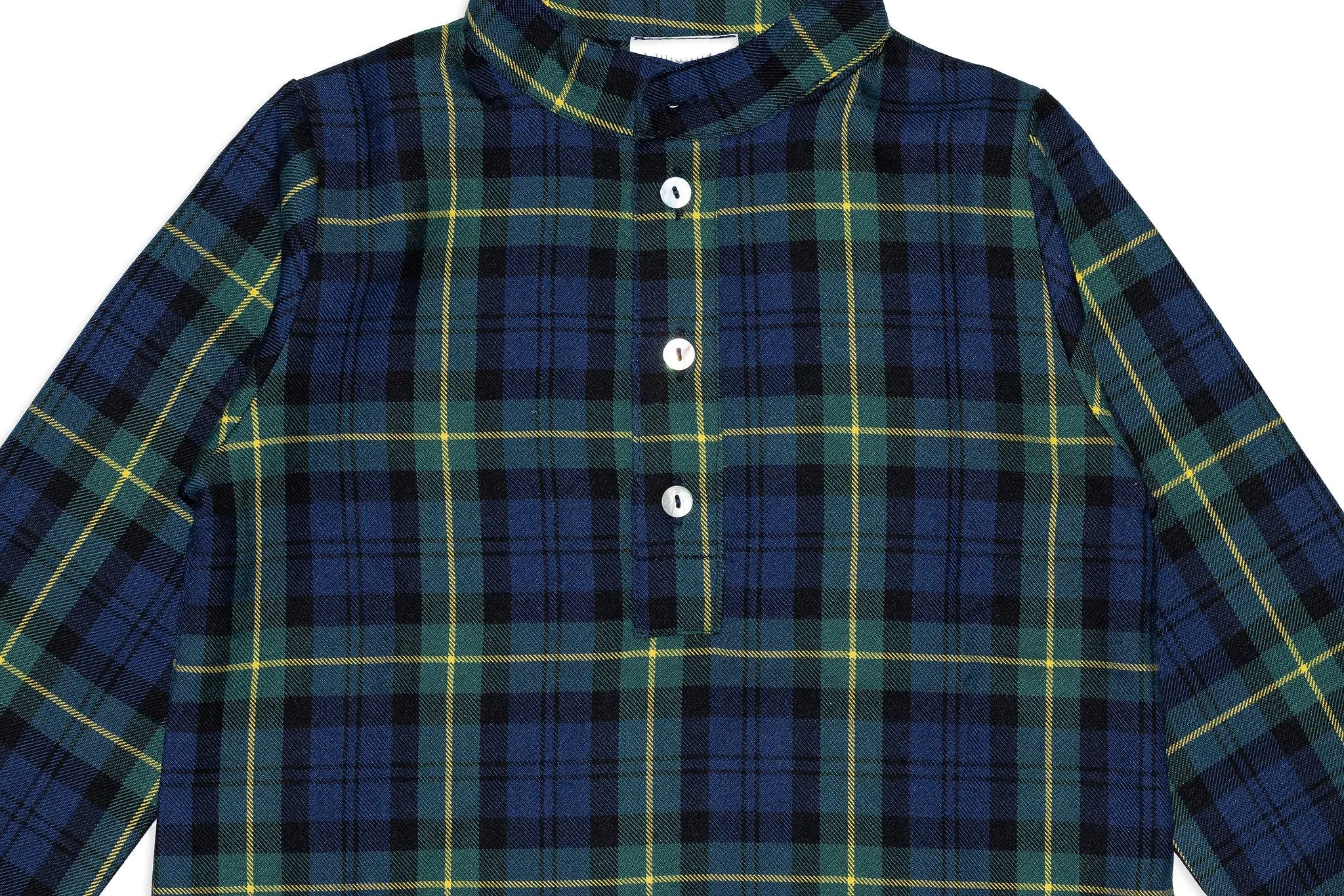 Green Plaid Shirt with Buttons