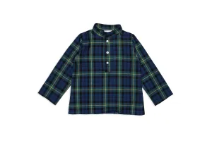 Green Plaid Shirt with Buttons