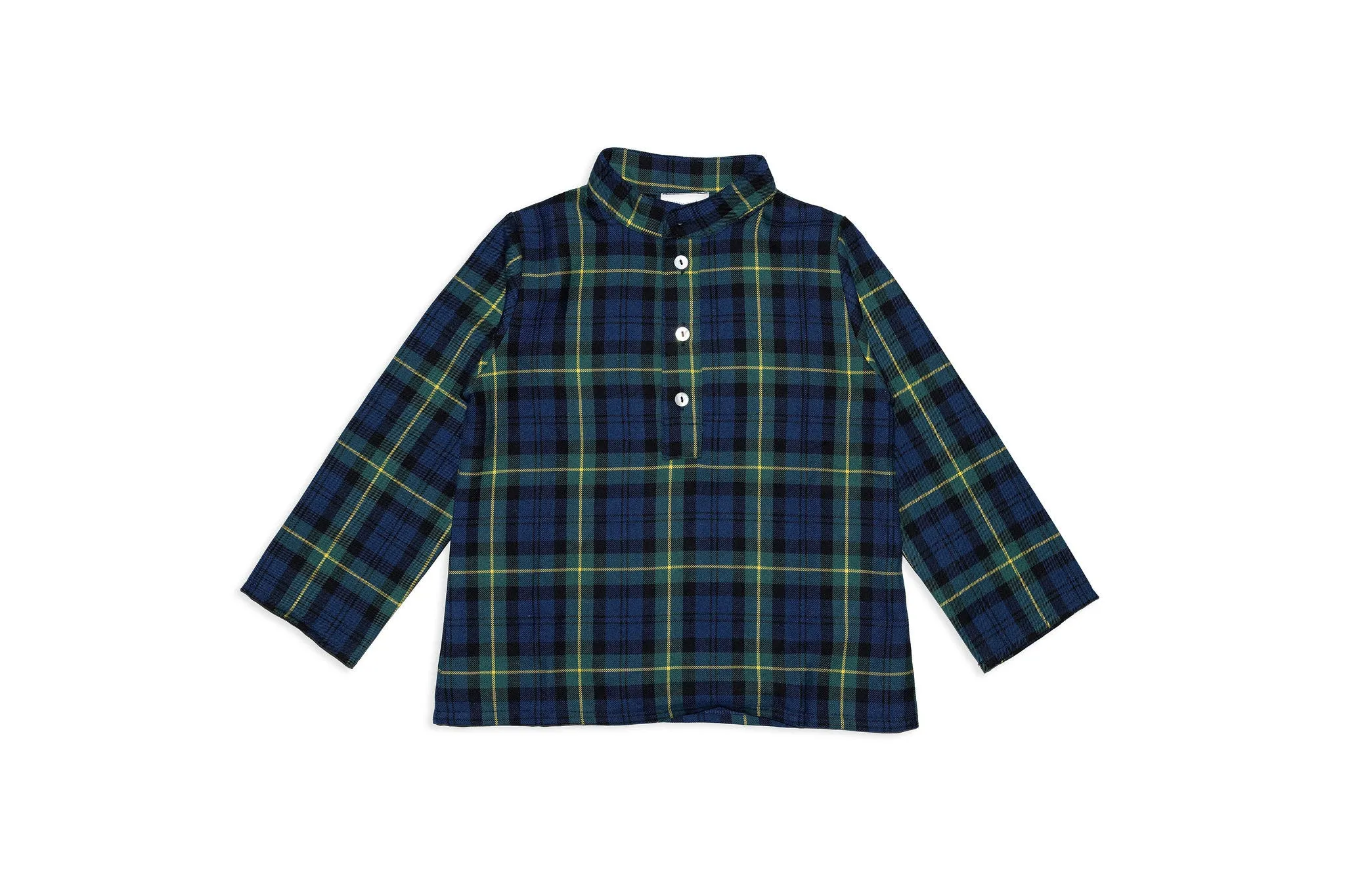 Green Plaid Shirt with Buttons