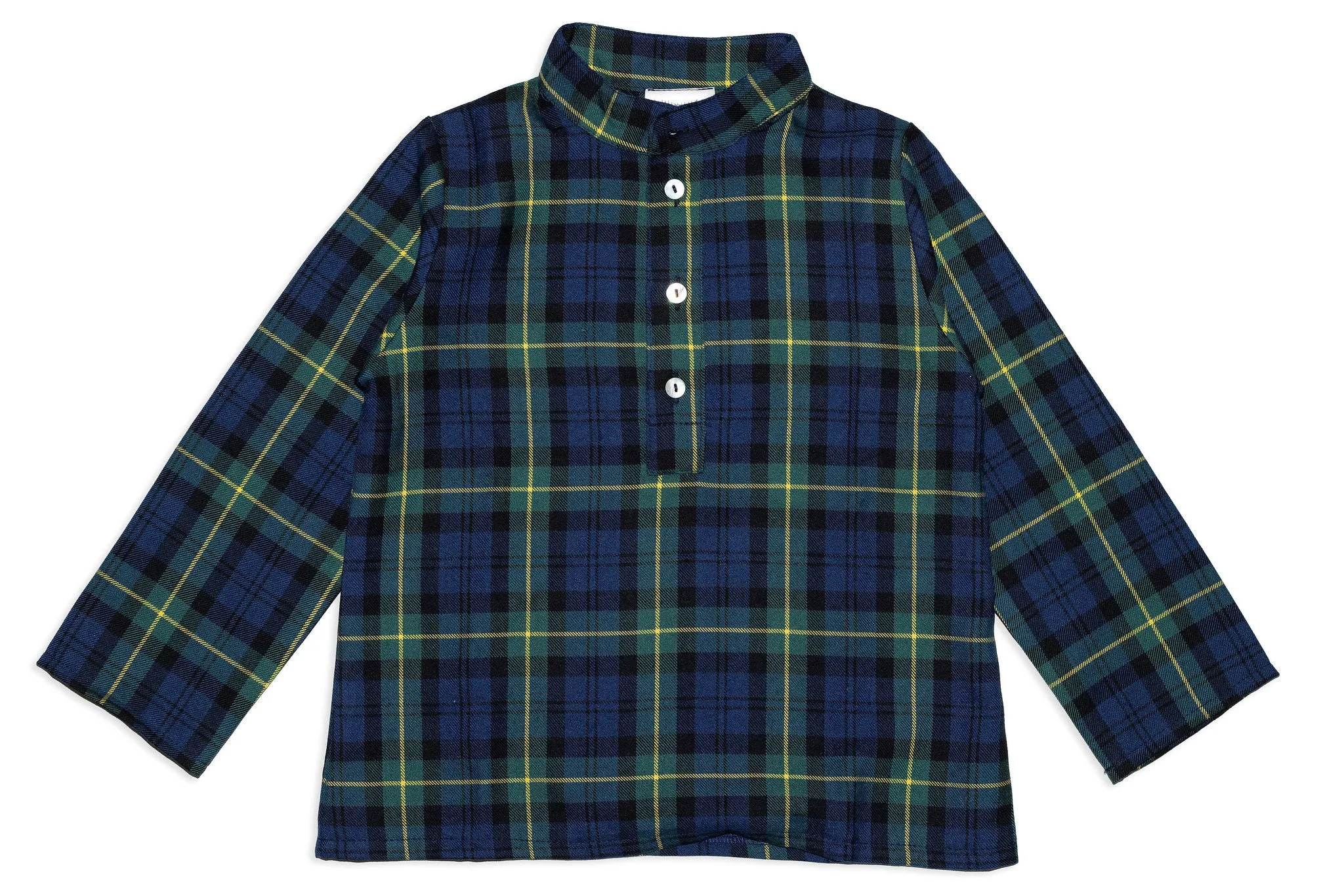Green Plaid Shirt with Buttons