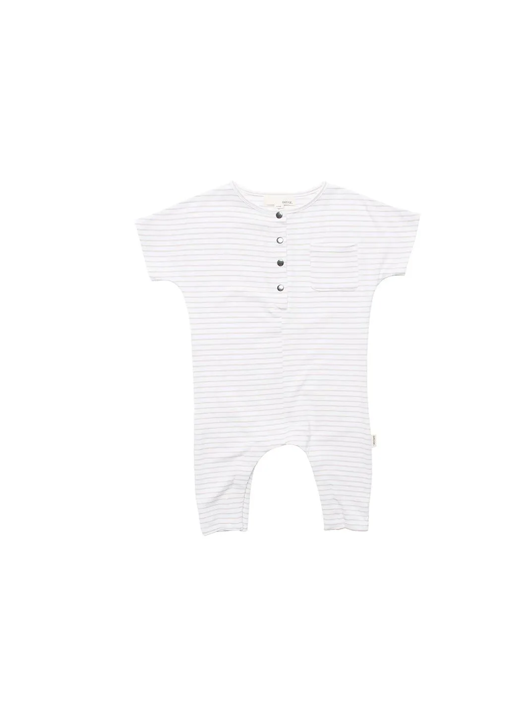Greige O.G Bamboo Romper | Biscotti Stripe
