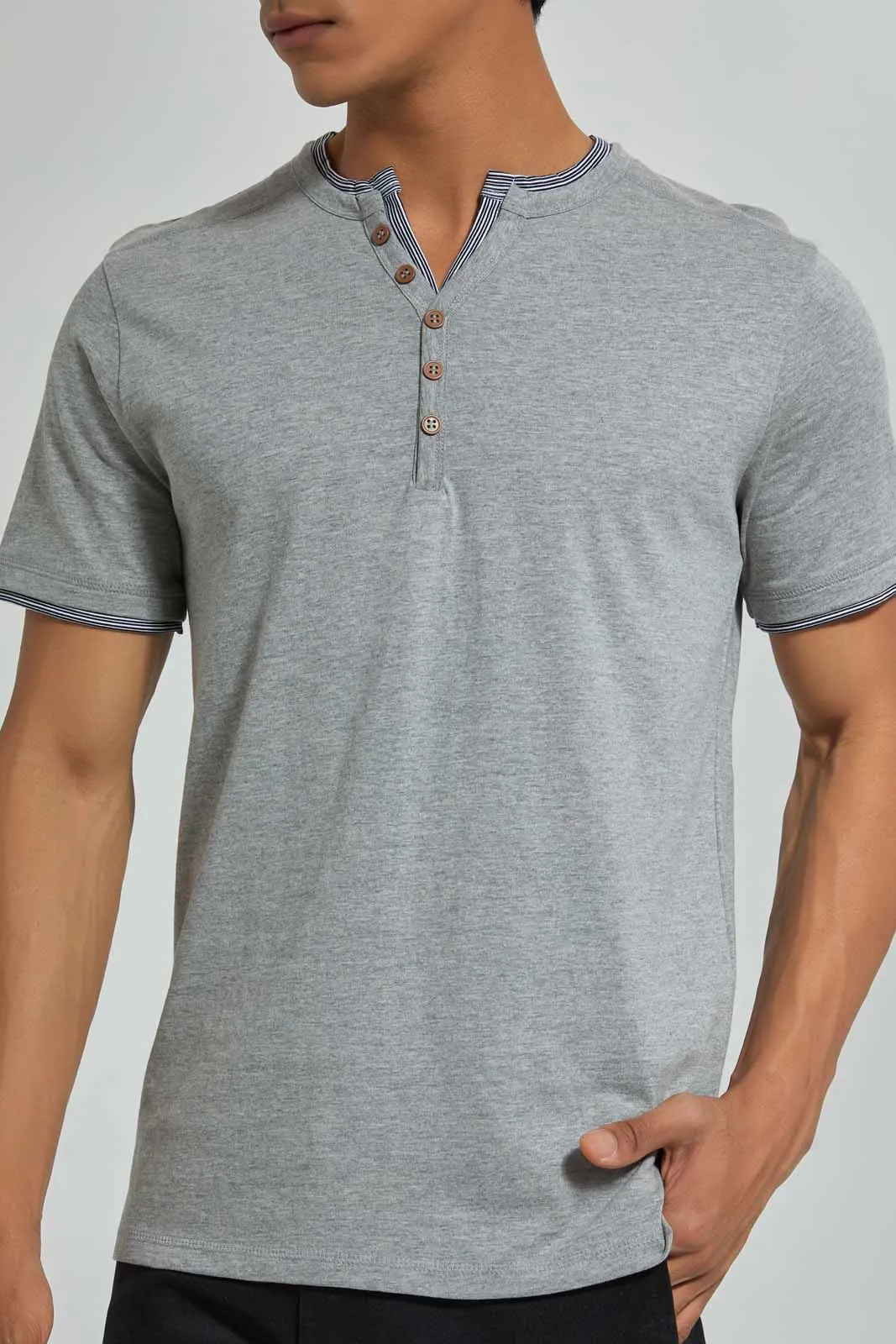 Grey Henley T-Shirt