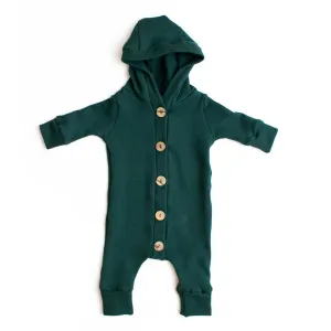 Gus   Steel Hooded Romper in Pine