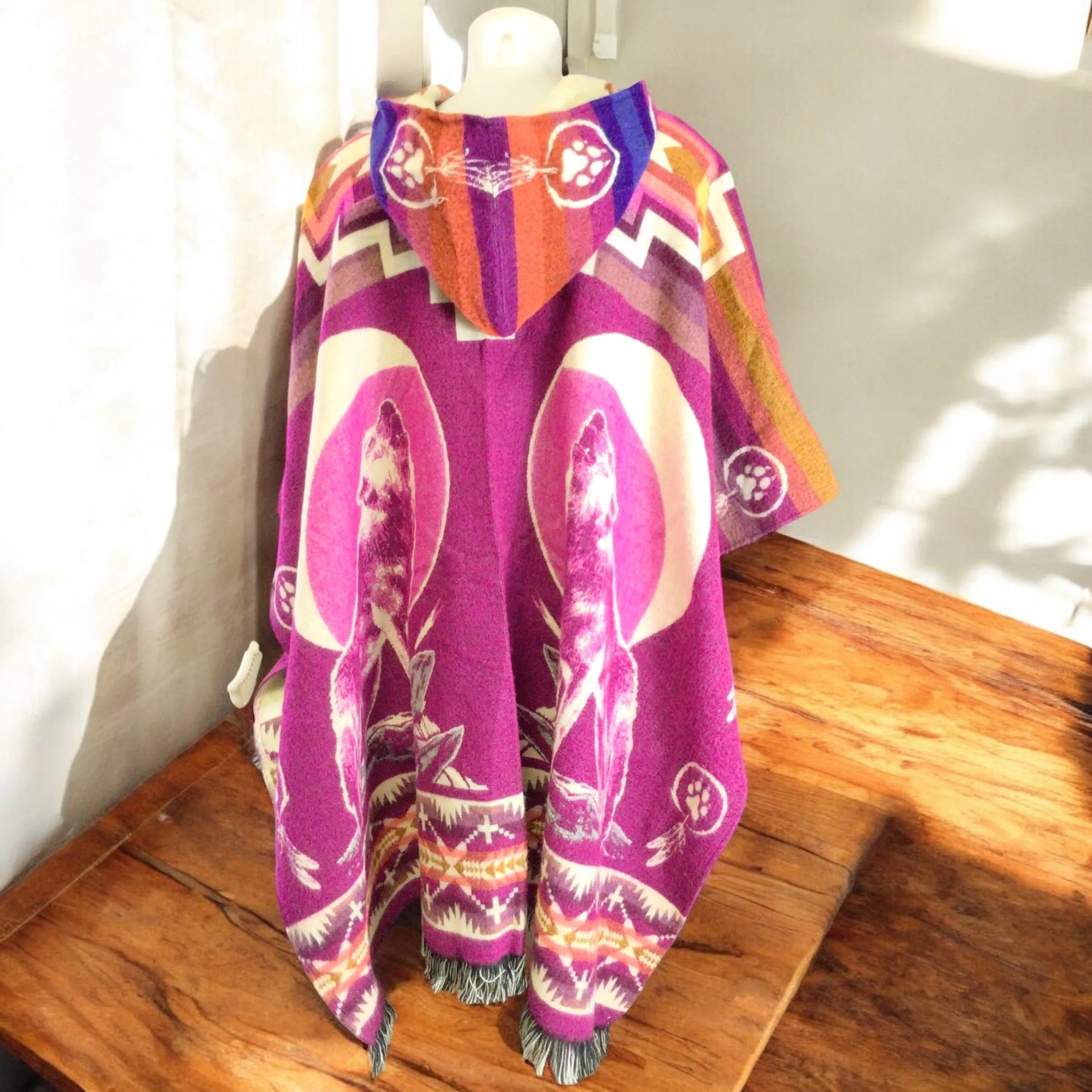 Handmade Ponchos red ( bear)