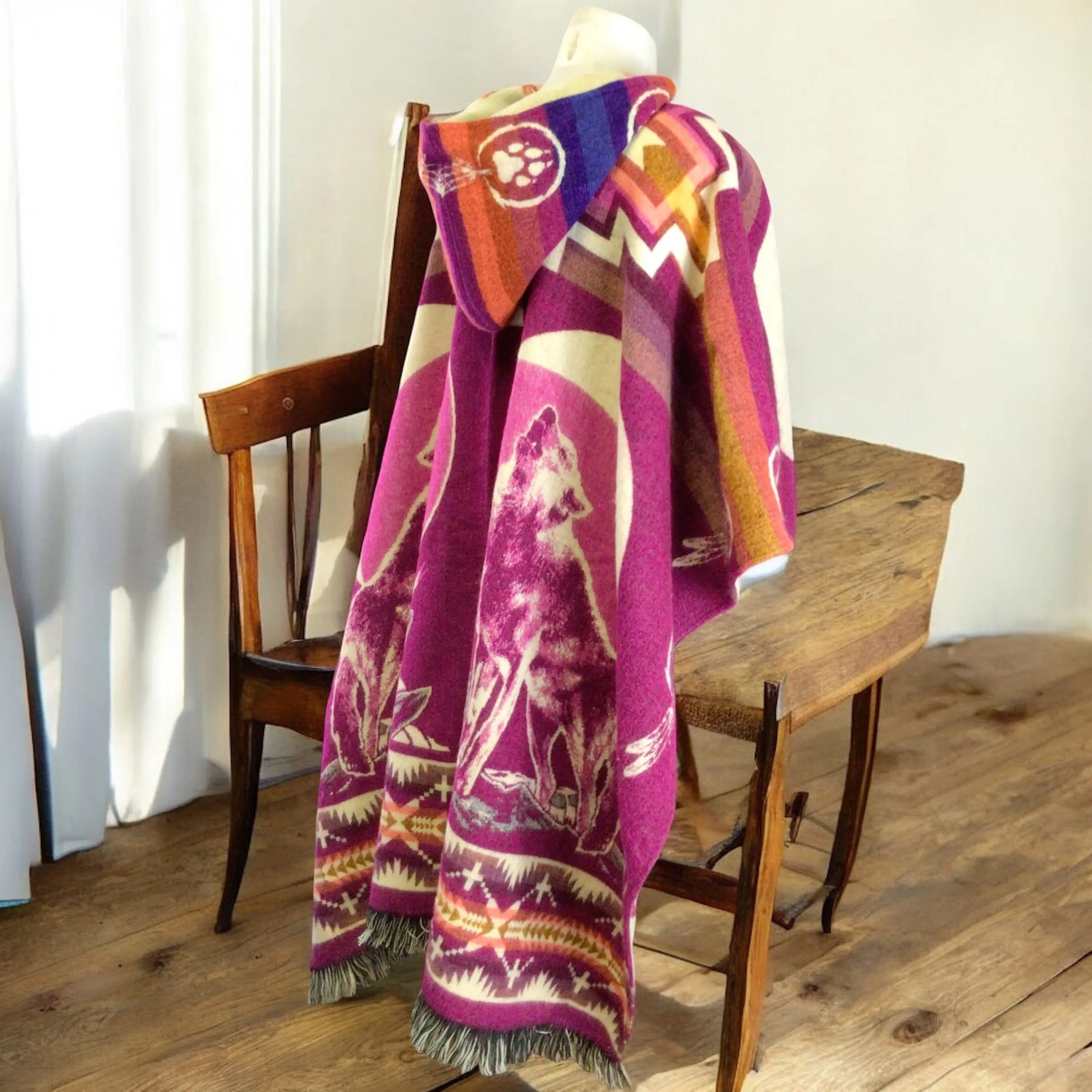 Handmade Ponchos red ( bear)