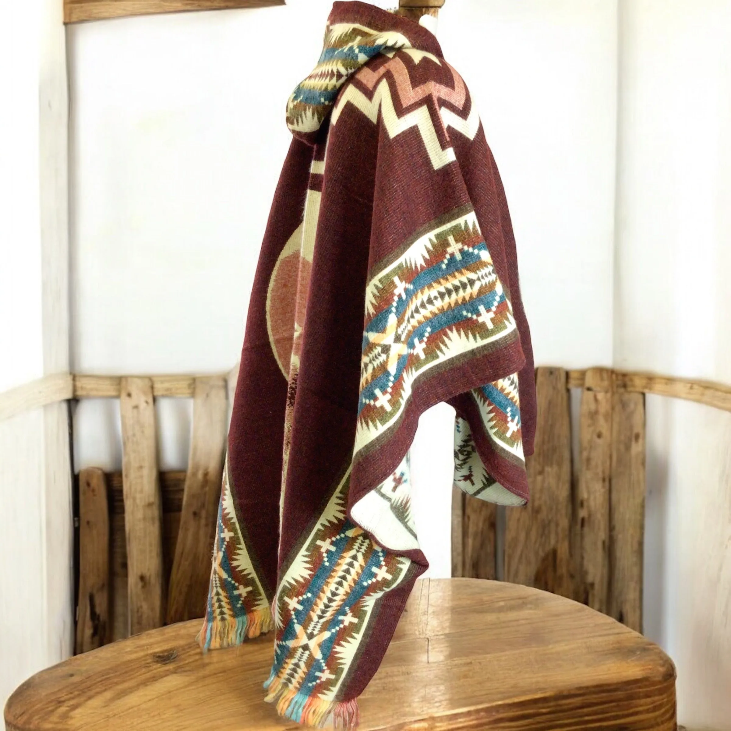 Handmade Ponchos red ( bear)