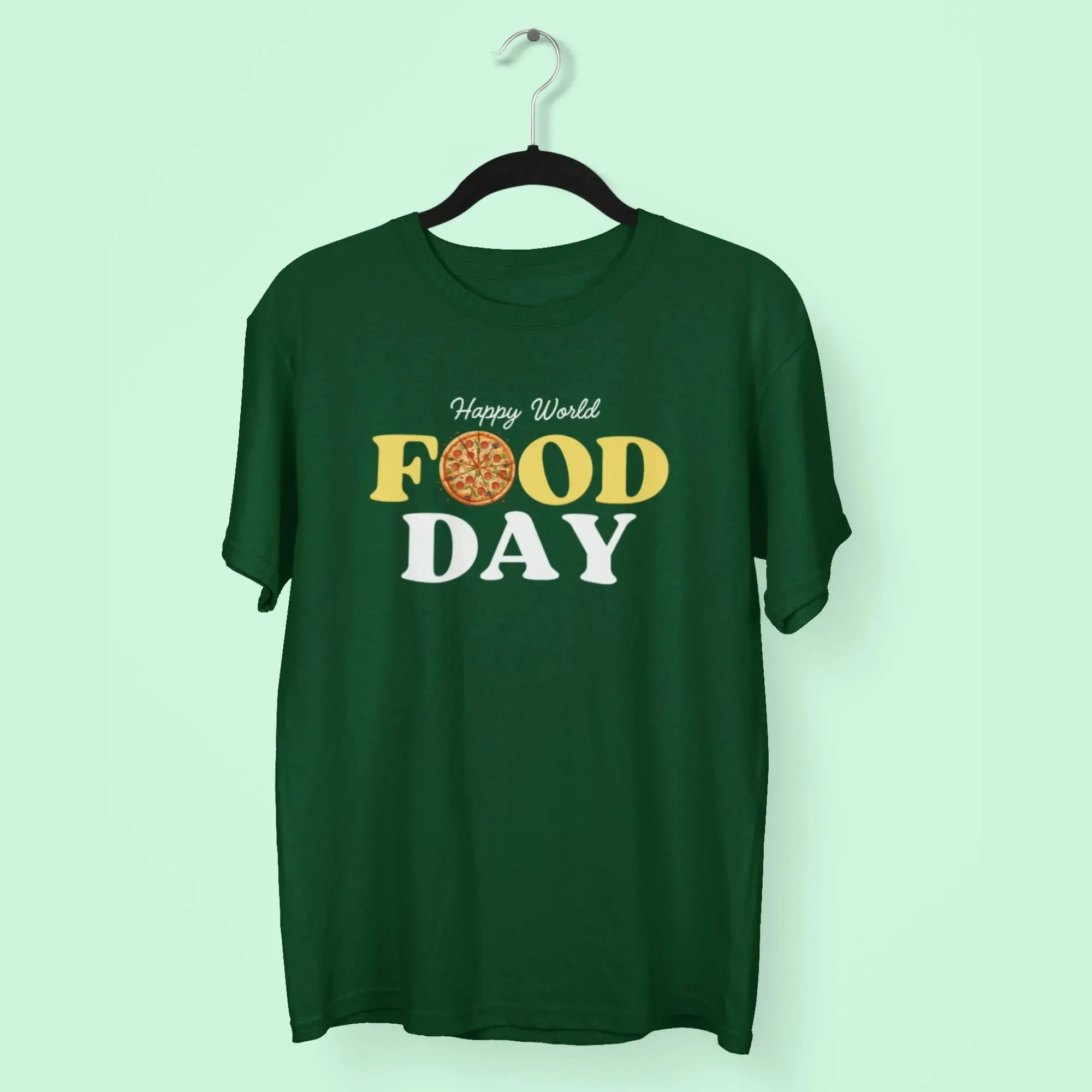Happy World Food Day Round Neck Half Sleeve Classic T-Shirt