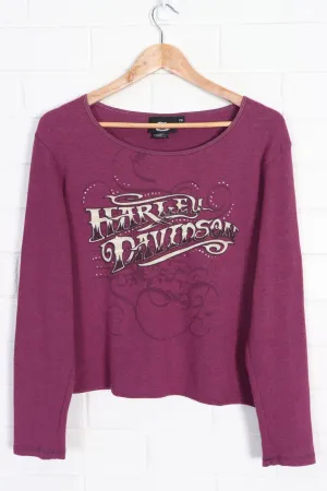 HARLEY DAVIDSON "Biker For Life" Front Back Long Sleeve Tee (Women's XL)