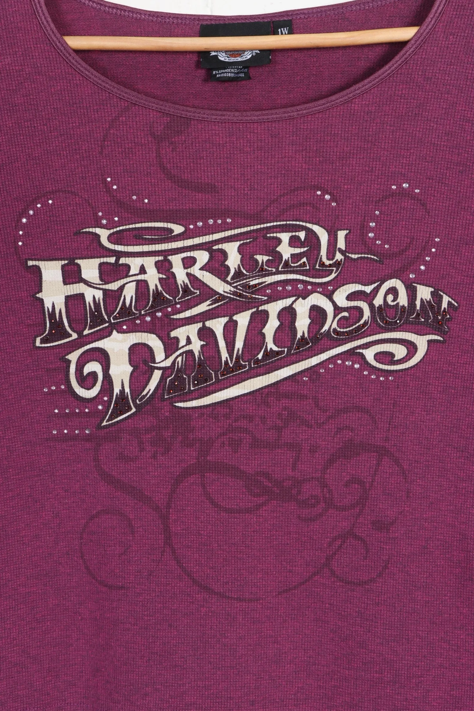 HARLEY DAVIDSON "Biker For Life" Front Back Long Sleeve Tee (Women's XL)