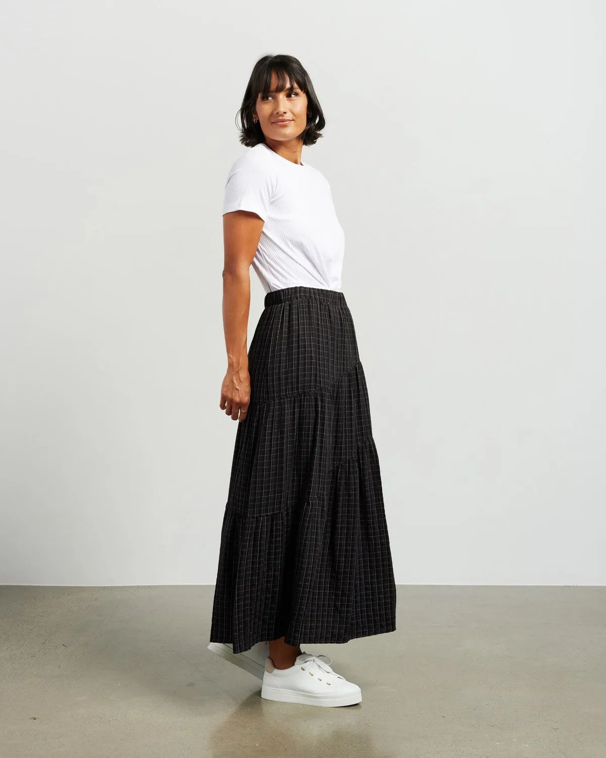 Harper Skirt - Black Plaid