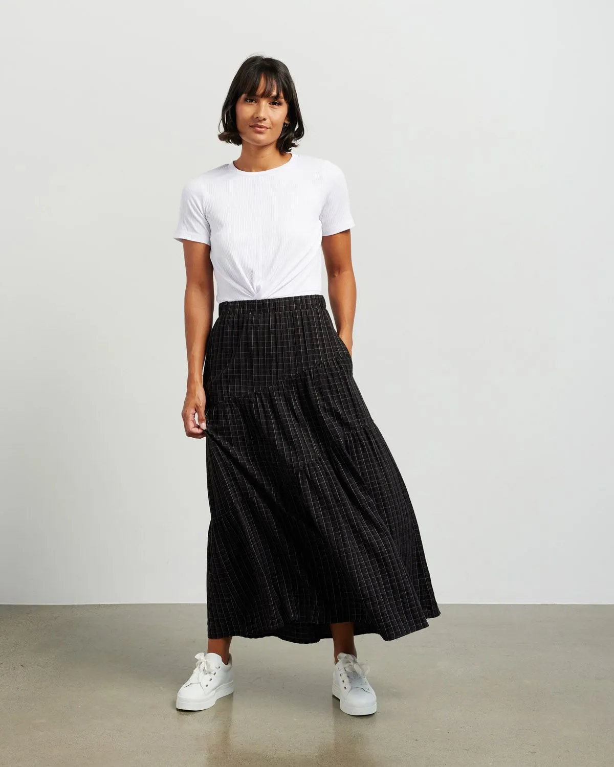 Harper Skirt - Black Plaid