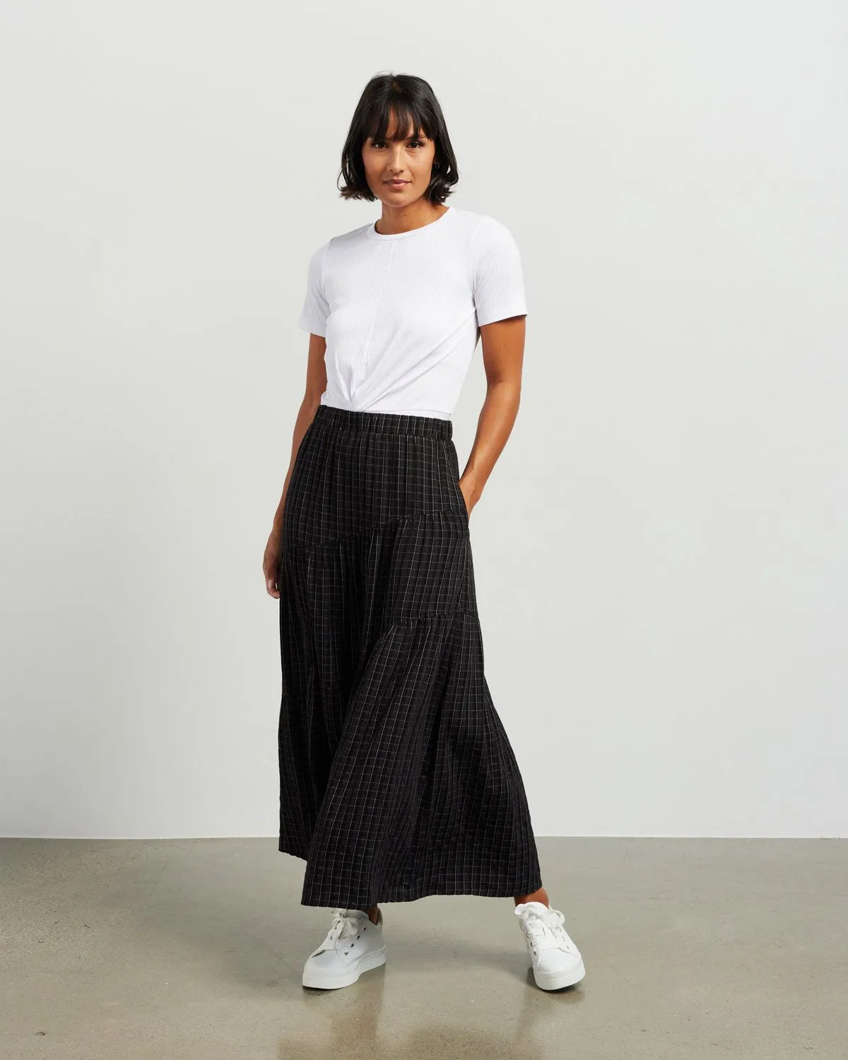 Harper Skirt - Black Plaid
