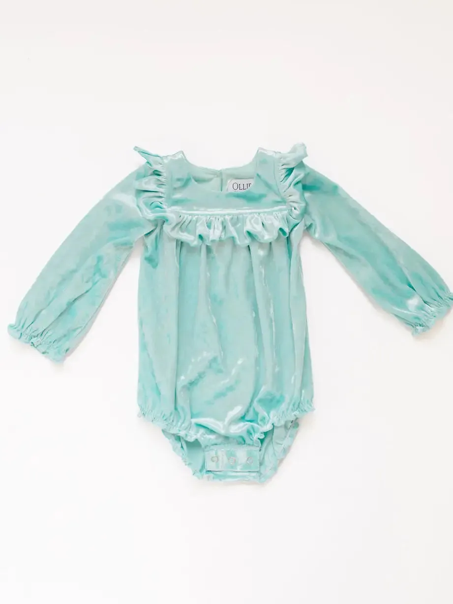Hayley Romper in Crushed Mint Velvet