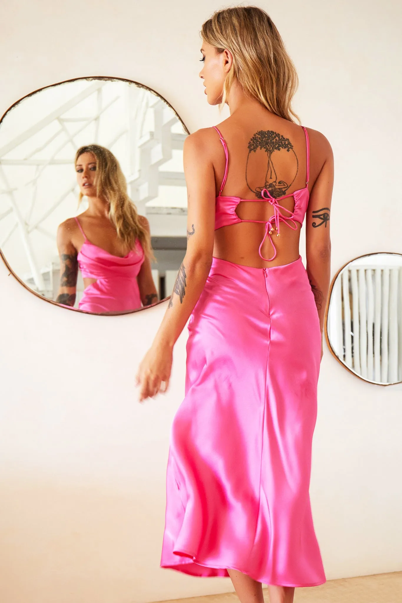 Heartbreaker Midi Dress - Fuchsia