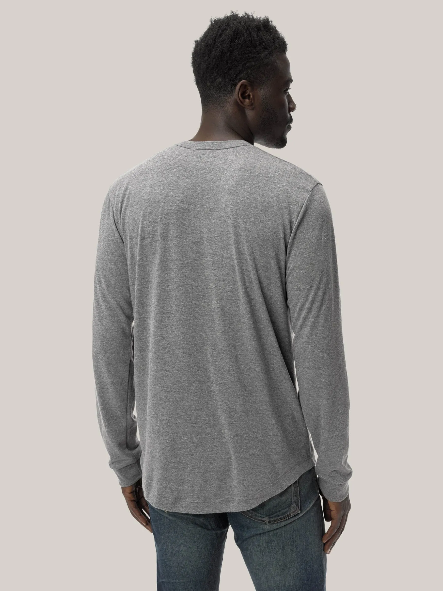 Heather Grey Vintage Tri-Blend Henley