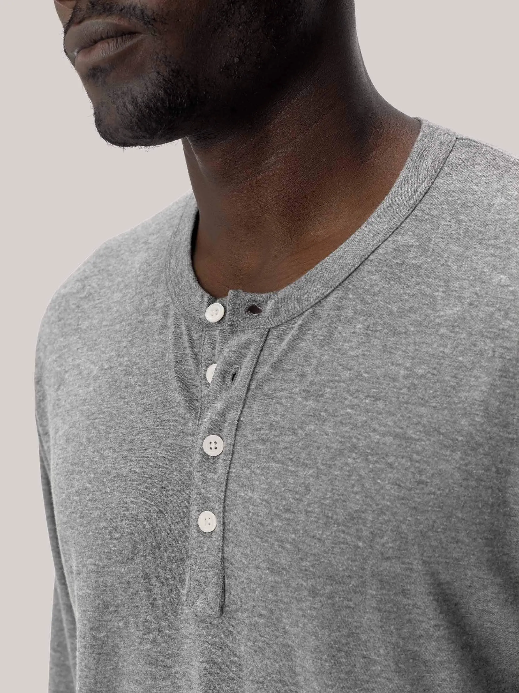 Heather Grey Vintage Tri-Blend Henley