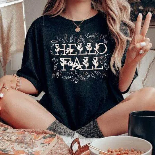 Hello Fall Short Sleeve Shirt