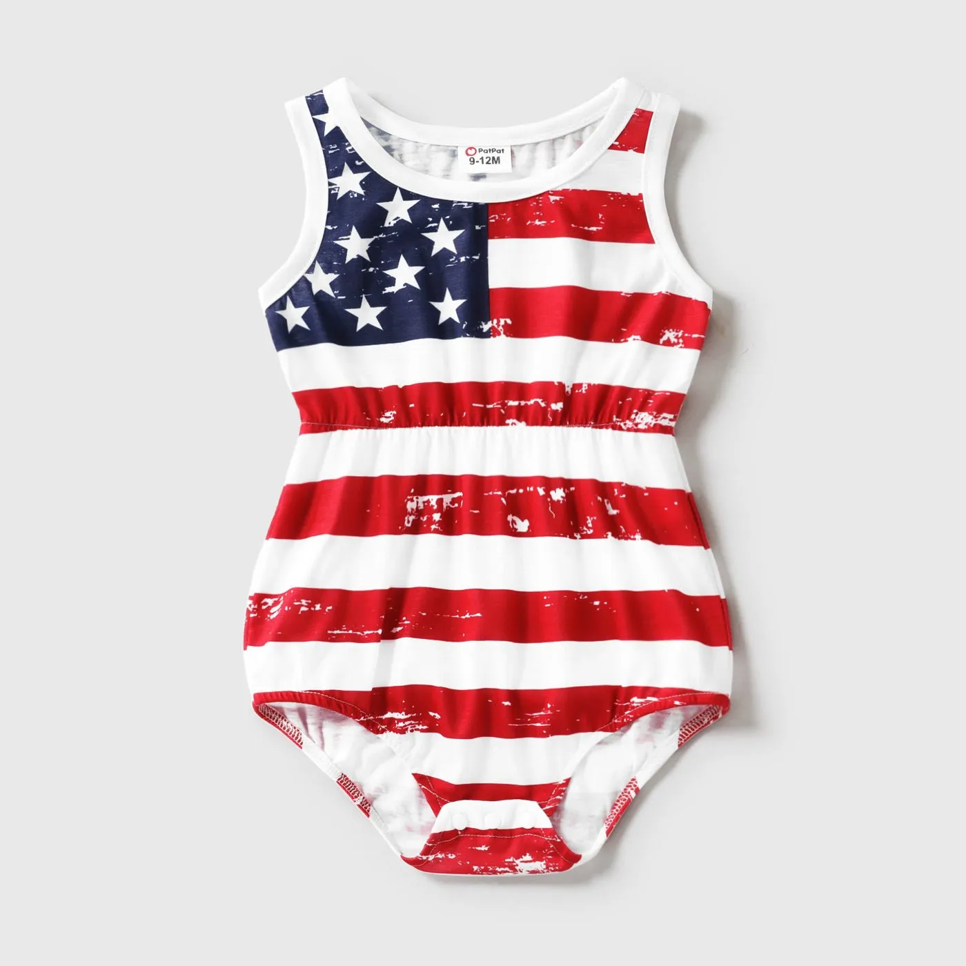 Independence Day Mommy and Me Star & Striped Spliced Short-sleeve Drawstring Ruched Bodycon T-shirt Dresses