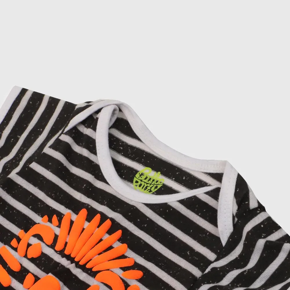 Infant Basic Romper Unisex Lion - BLACK