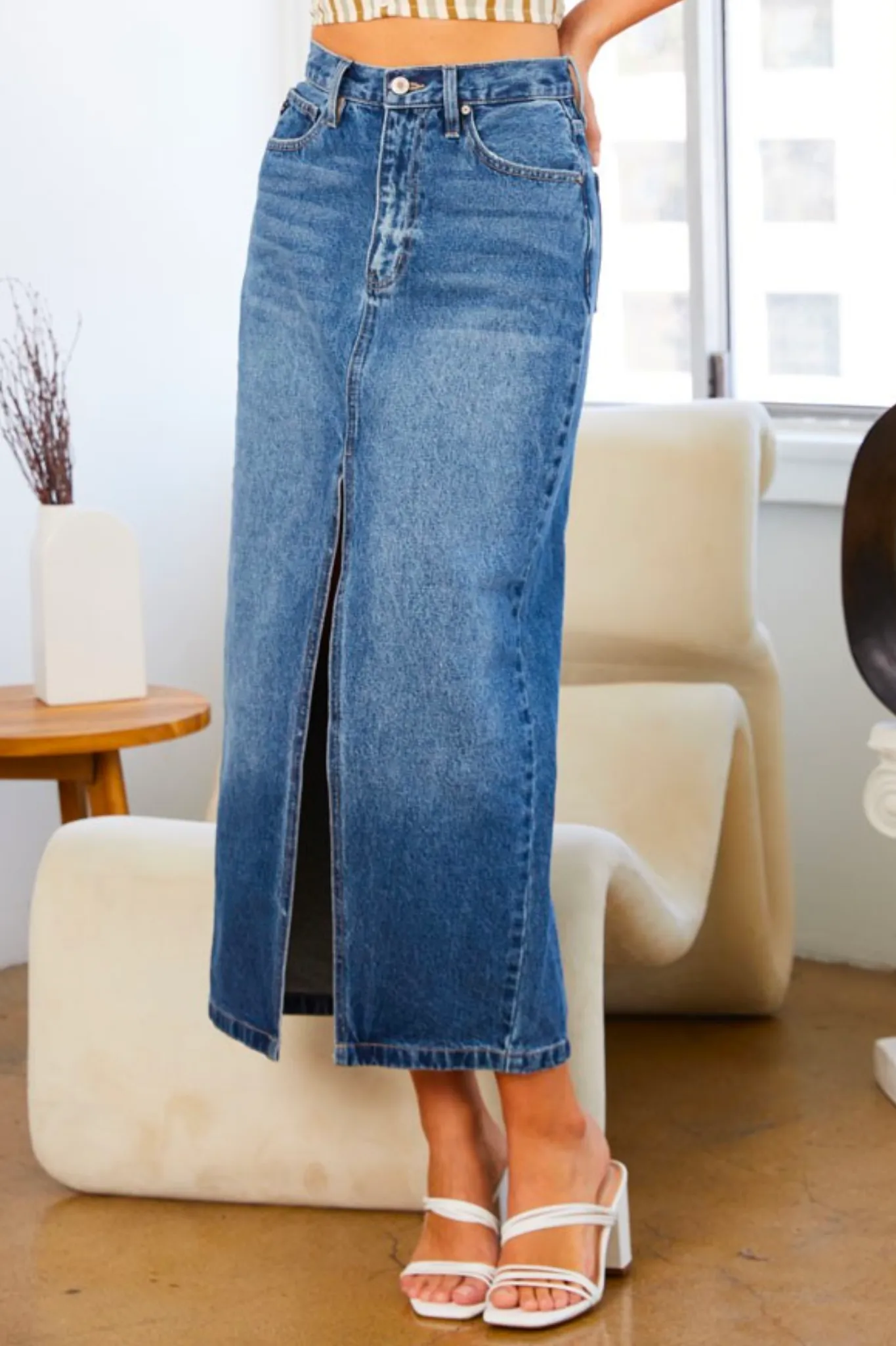KanCan 90s Denim Maxi Skirt