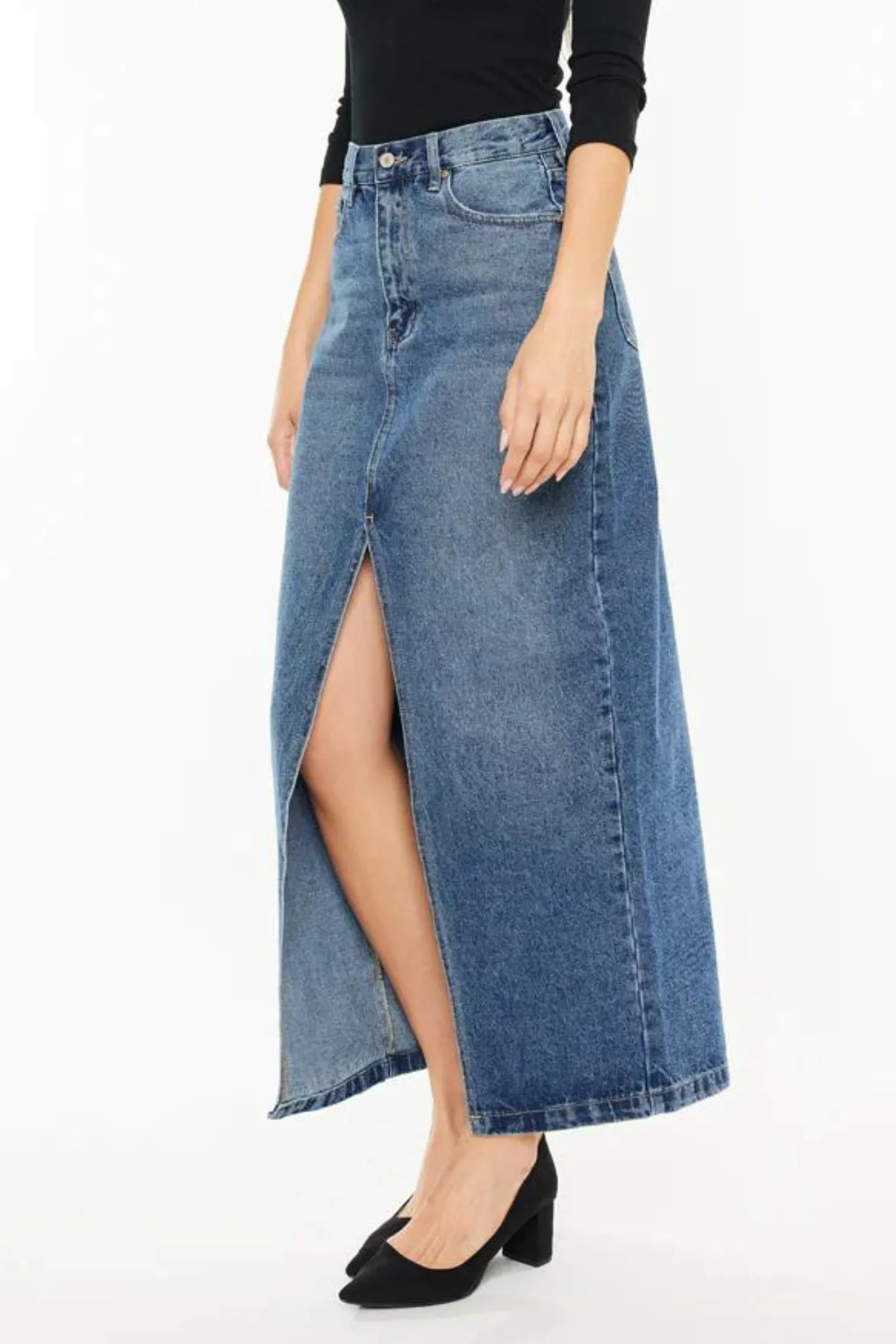KanCan 90s Denim Maxi Skirt