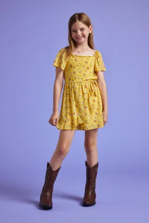 Kids Yellow Power Mesh Romper