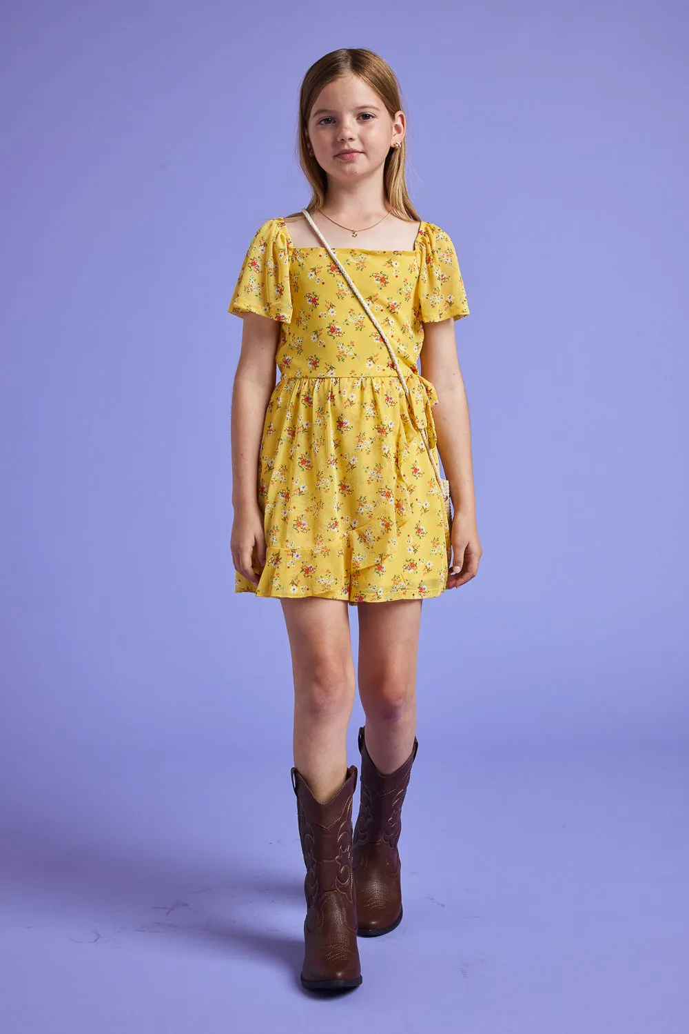 Kids Yellow Power Mesh Romper