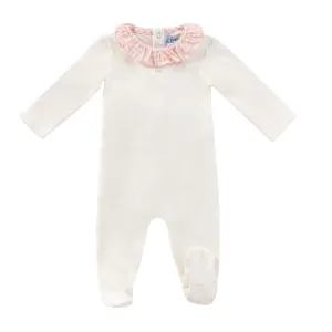 Kipp Baby Pink Gingham Ruffle Collar Romper