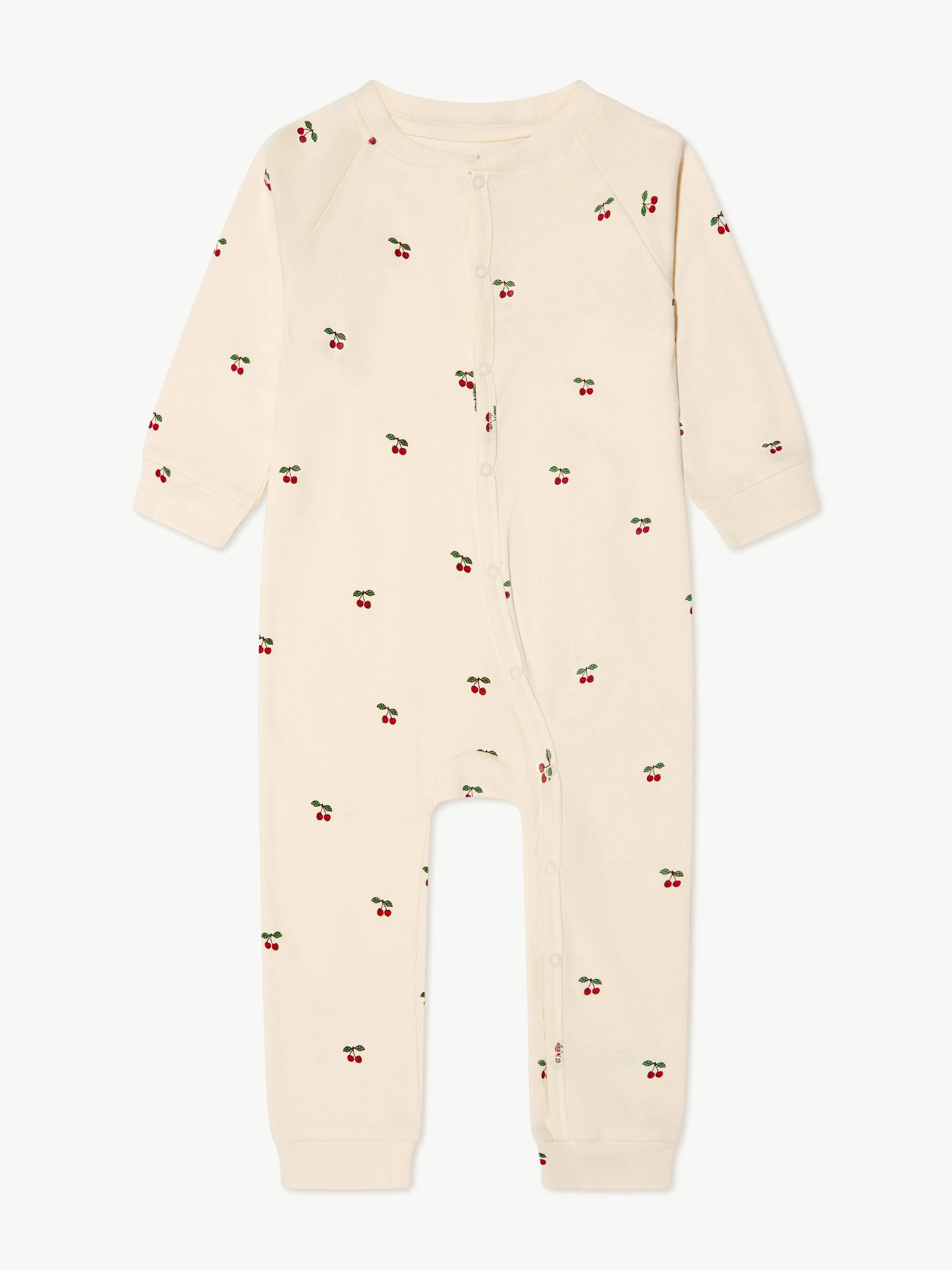 Konges Sløjd Baby Organic Cotton Cherry Romper in Cream