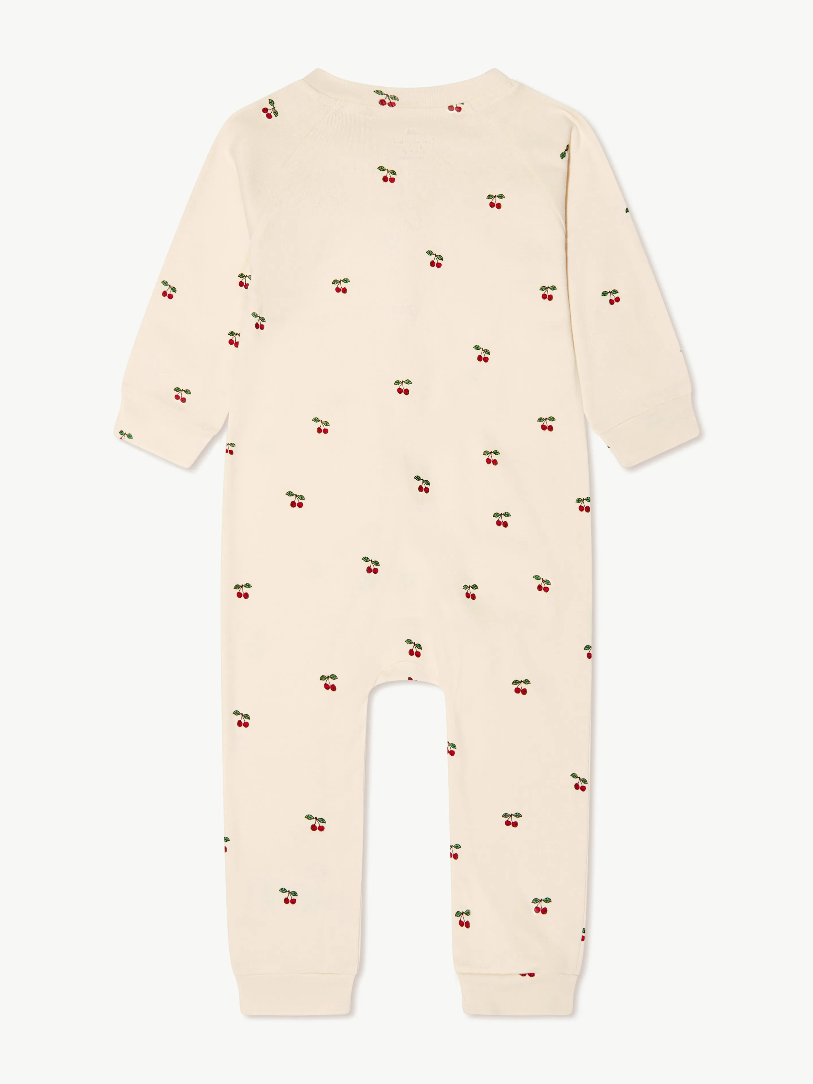 Konges Sløjd Baby Organic Cotton Cherry Romper in Cream
