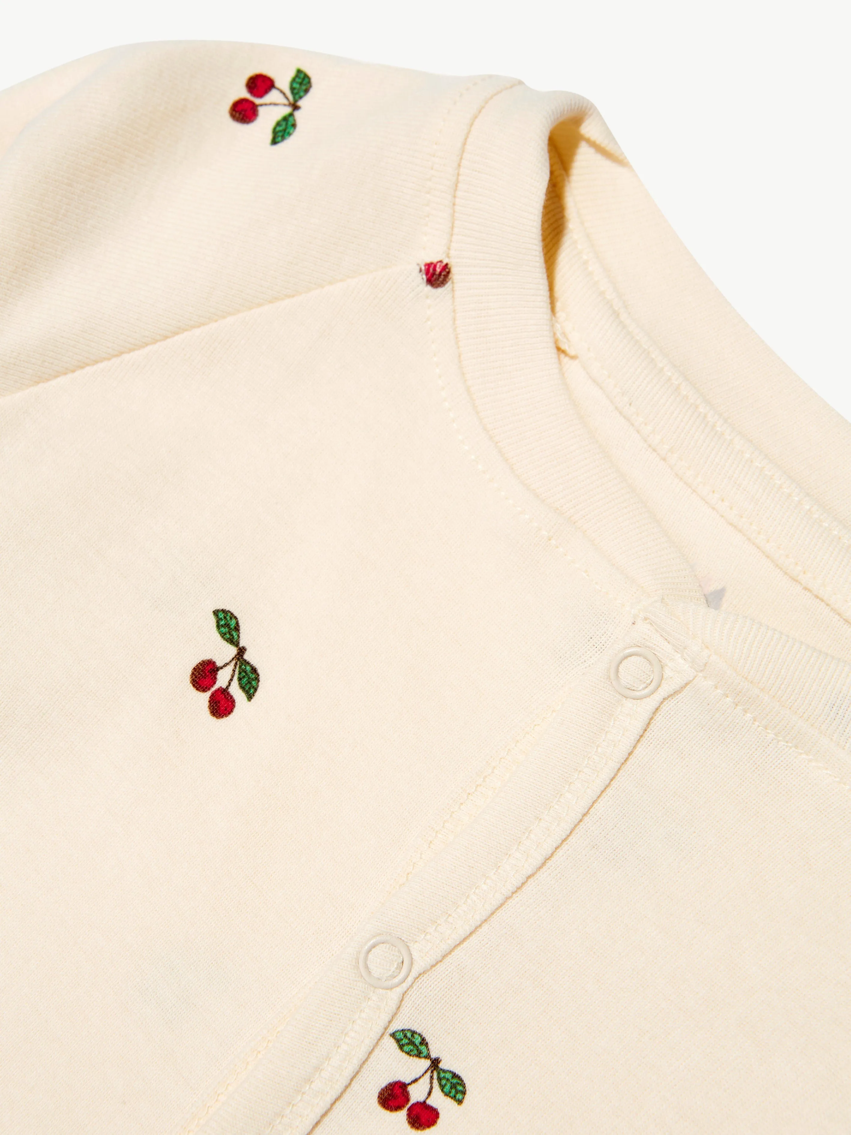 Konges Sløjd Baby Organic Cotton Cherry Romper in Cream